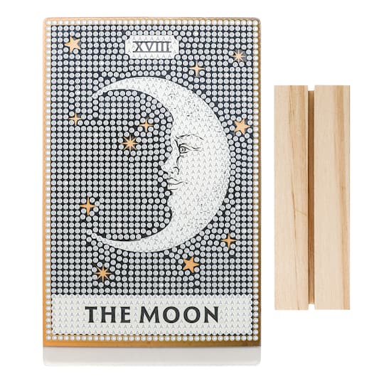 4" x 6" Moon Tarot Acrylic Surface Diamond Art Kit with Wood Stand by Make Market®